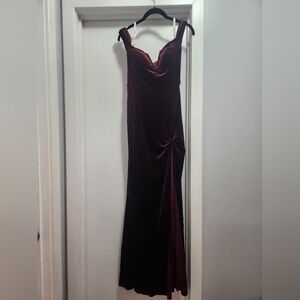 Elegant Burgundy Evening Gown